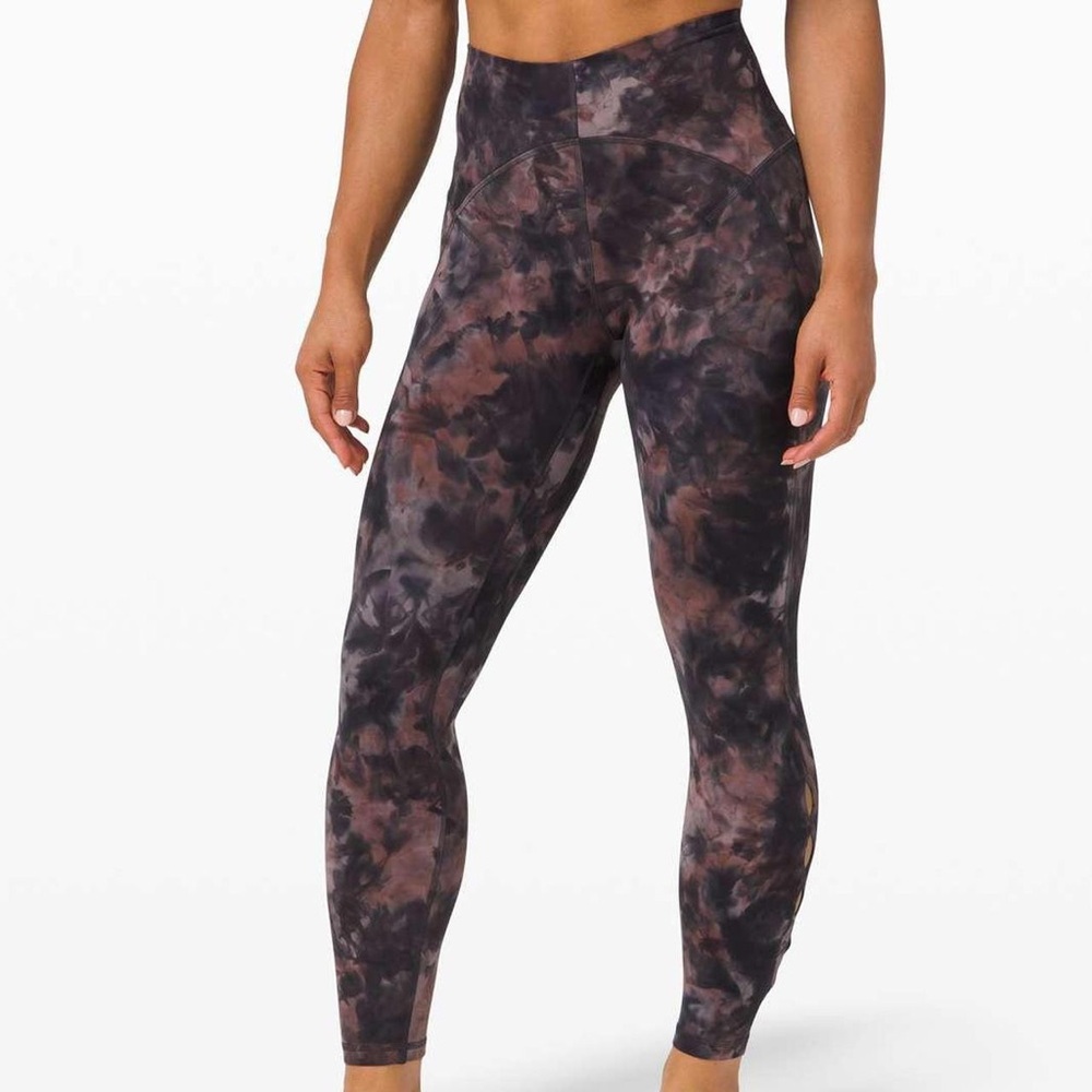 Lululemon Unlimit HR Tight 25" *Keyhole Diamond Dye Graphite Grey Pink Pastel